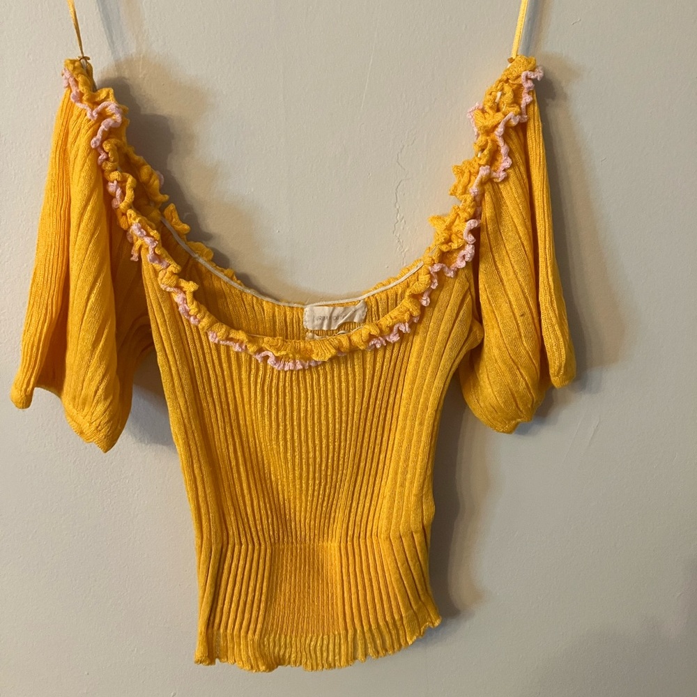Urban outfitters size small orange and pink peasant top